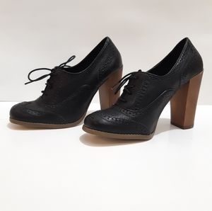 black wingtip oxford brogue style women shoes